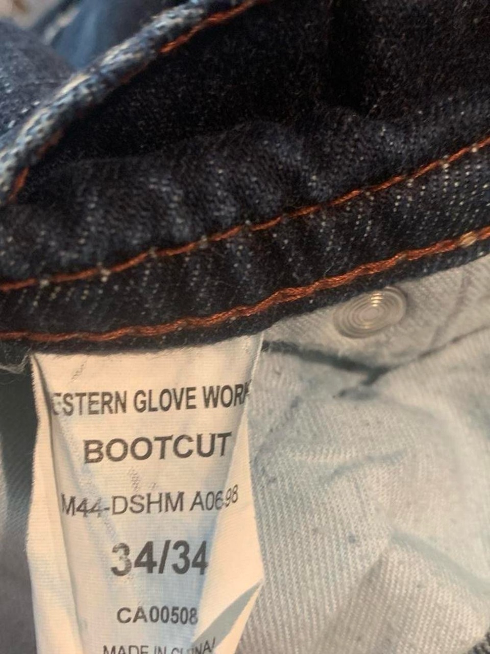 Early 2000s grunge 1921 western globe works dark wash bootcut jeans - Picture 8 of 8